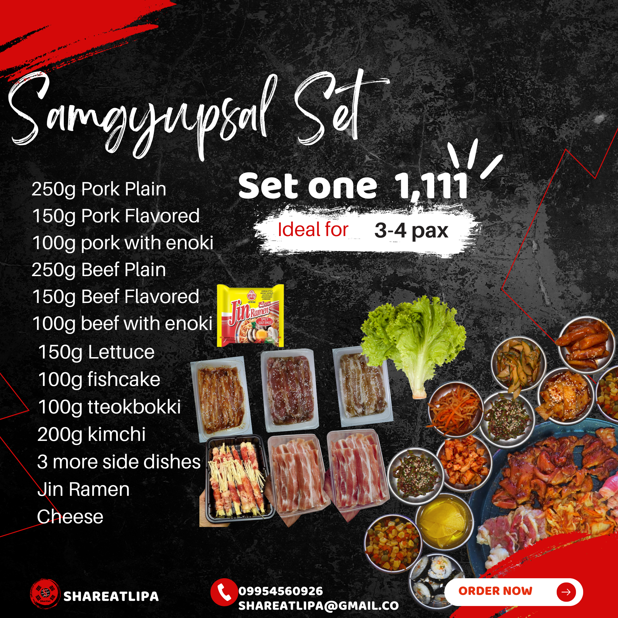 Set One samgyupsal take-out set