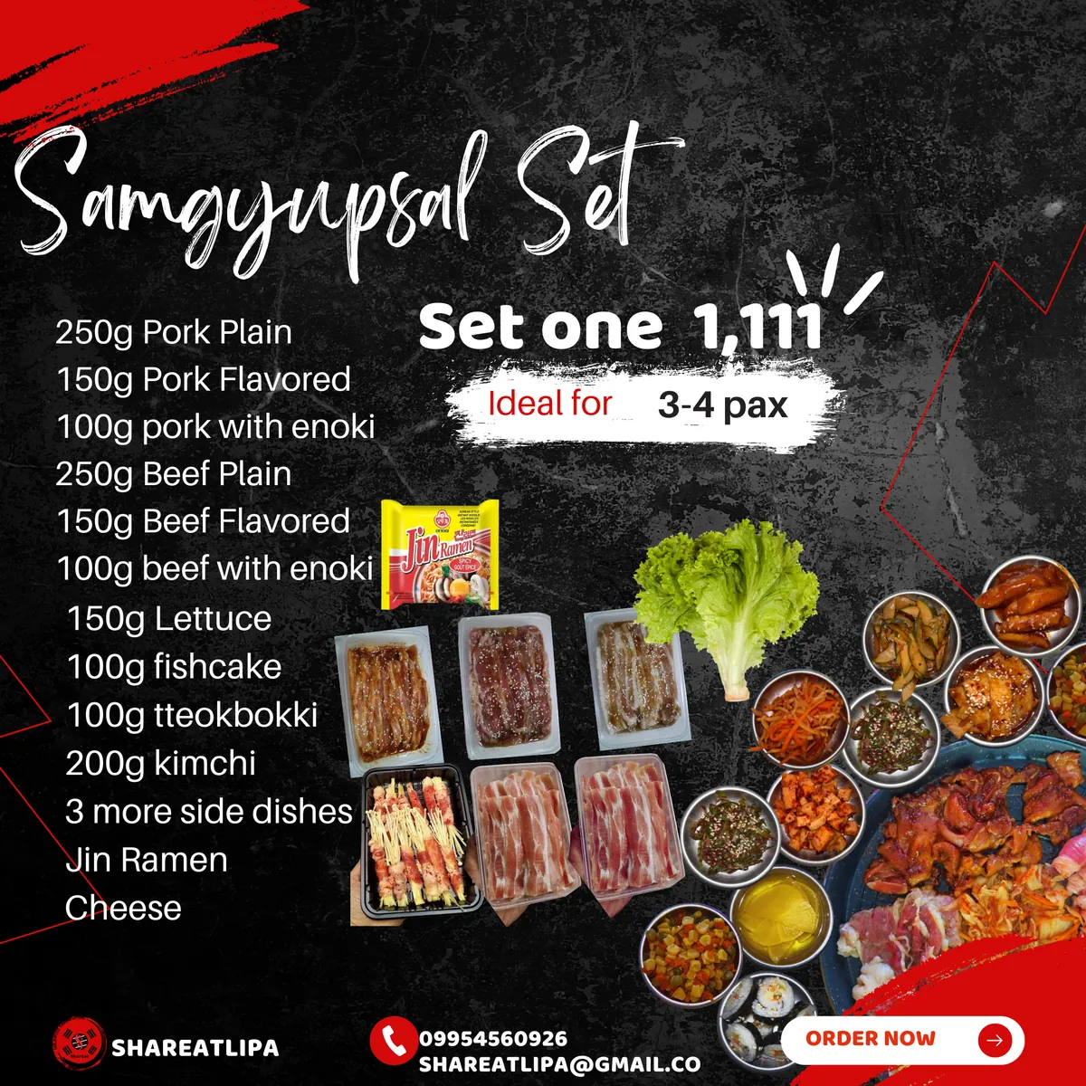 Set One samgyupsal take-out set