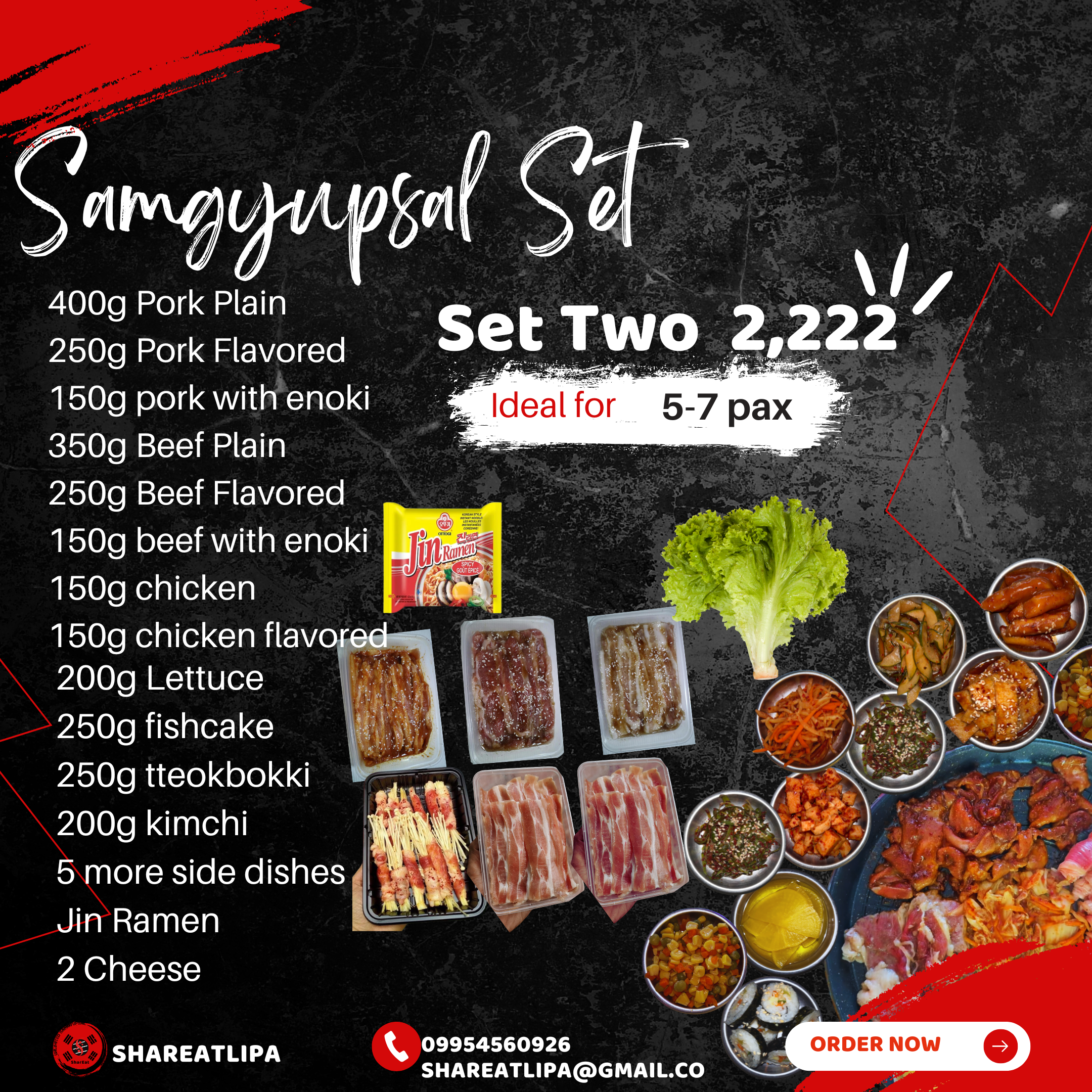 Set Two samgyupsal take-out set