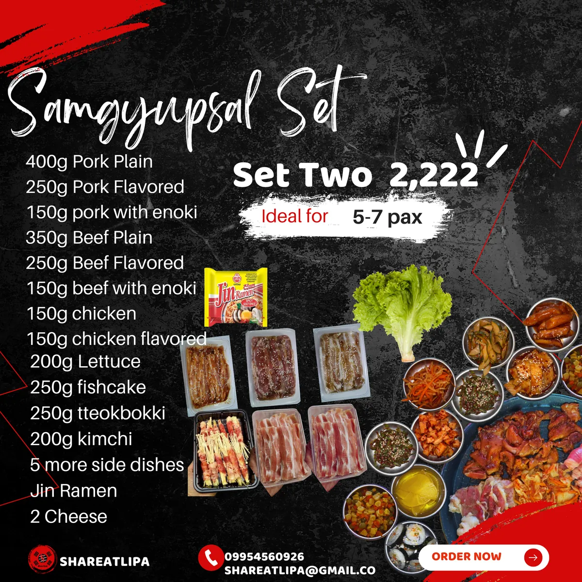 Set Two samgyupsal take-out set