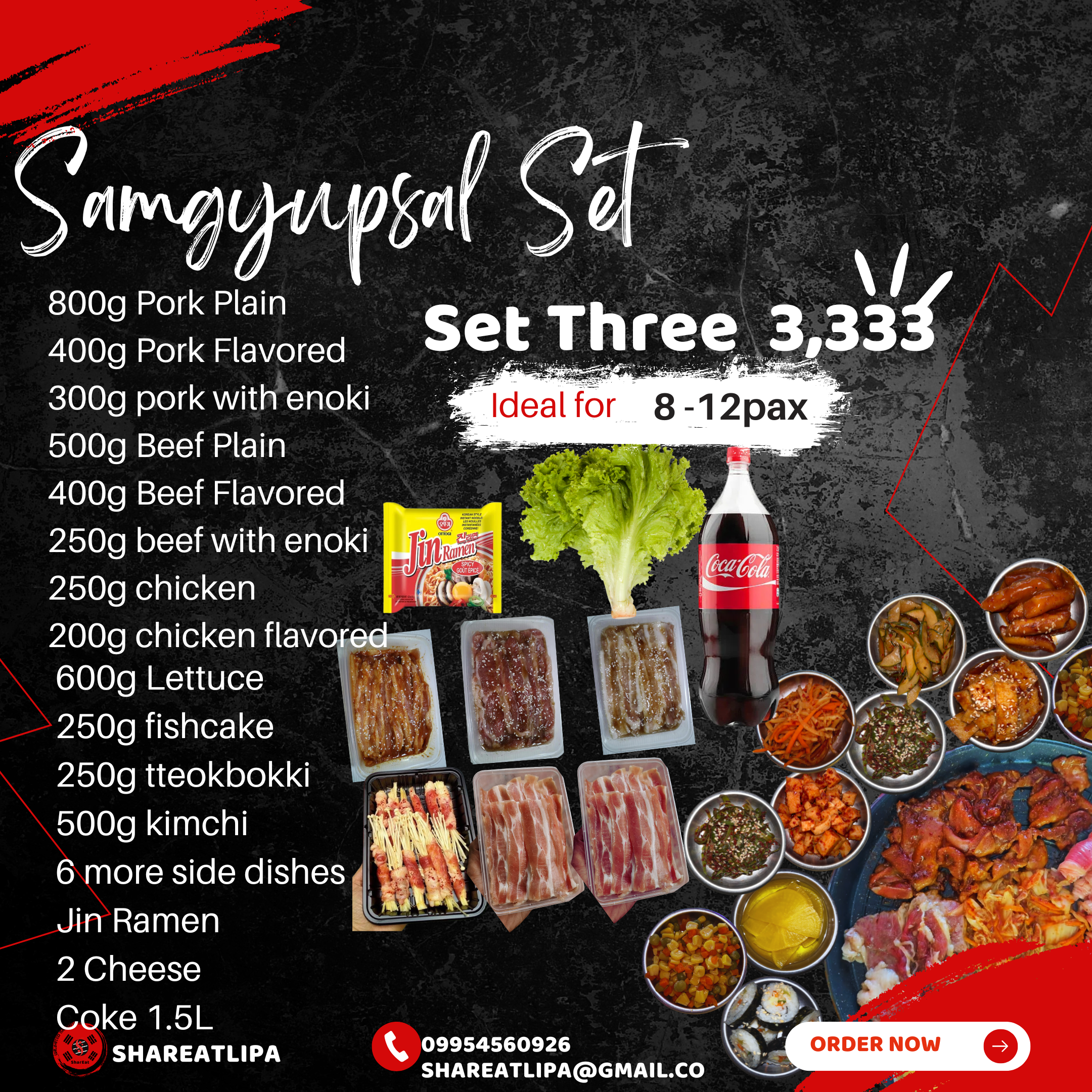Set Three samgyupsal take-out set