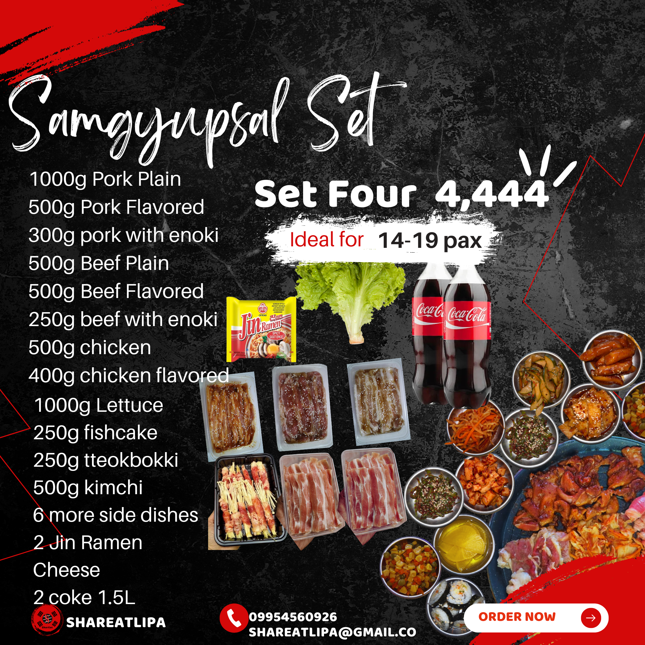 Set Four samgyupsal take-out set