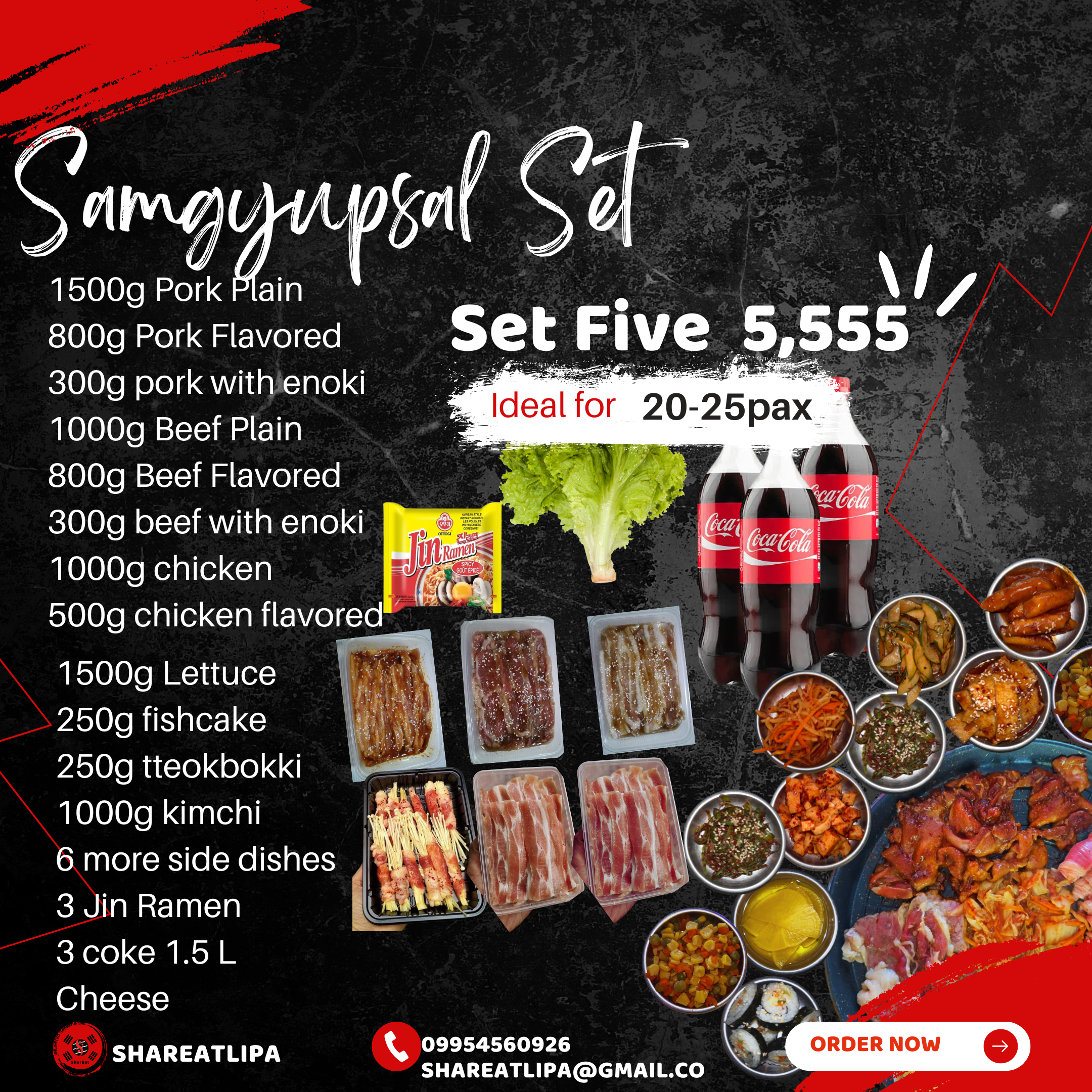Set Five samgyupsal take-out set